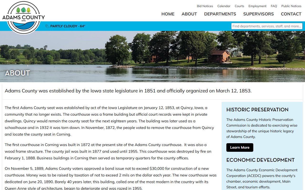 Adams County Jail history and detention facility source page